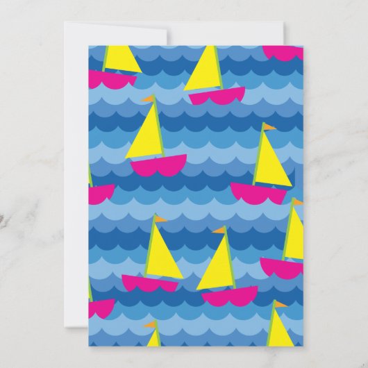 Kookboot kleurige 1e verjaardag Uitnodigingen (Achterkant)