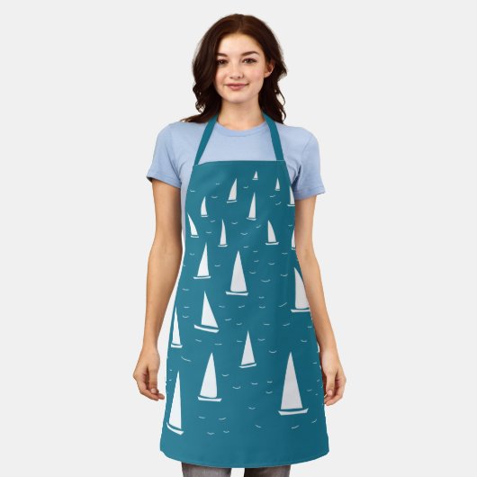 Kookboot Nautical Schort (Gedragen)