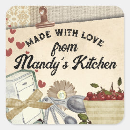 Kookcadeau voor bakkerij met shabby-kersen label