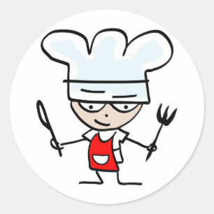 Kookcadeaus met grappige cartoon - Humoristisch on Ronde Sticker