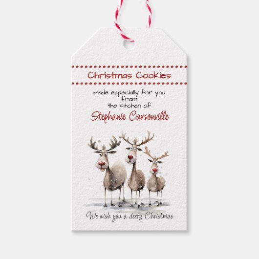 Kookcadeaus voor een Deery Kerst Cadeaulabel (Voorkant)