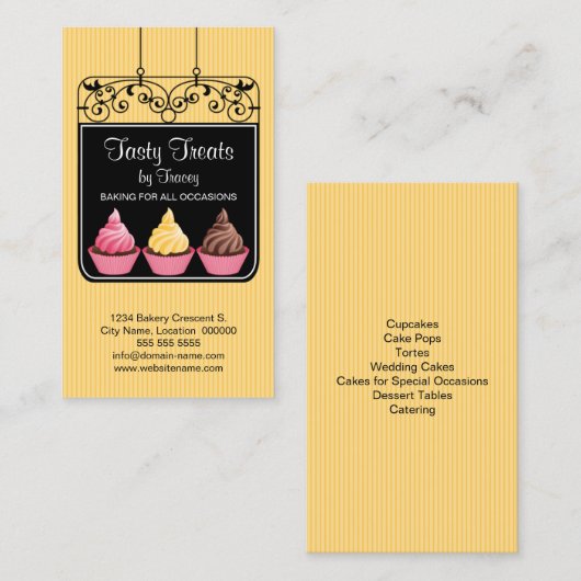 Kookcake Bakery Storefront Sign Visitekaartje (Voorkant / Achterkant)