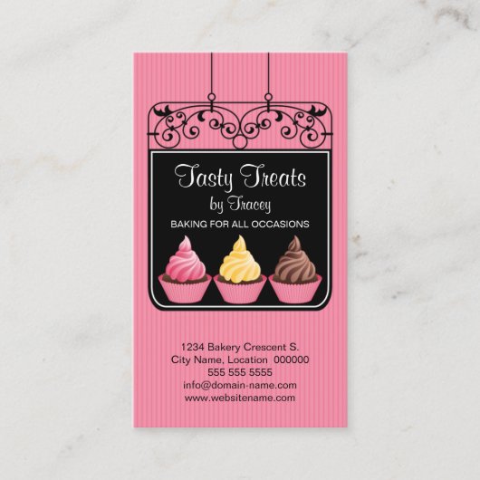 Kookcake Bakery Storefront Sign Visitekaartje (Voorkant)