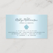 Kookcake bakkerij Chef Glitter Drift Turquoise Visitekaartje (Achterkant)