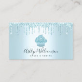 Kookcake bakkerij Chef Glitter Drift Turquoise Visitekaartje (Voorkant)