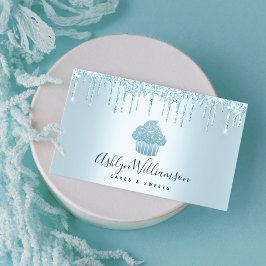 Kookcake bakkerij Chef Glitter Drift Turquoise Visitekaartje