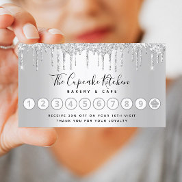Kookcake bakkerij Chef Silver Glitter Drives Klantenkaartje