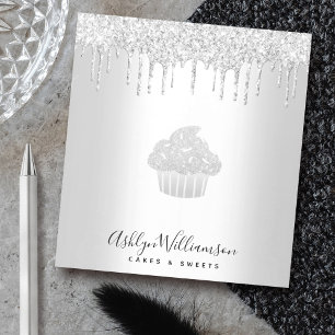 Kookcake bakkerij Chef Silver Glitter Drives Notitieblok