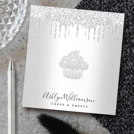 Kookcake bakkerij Chef Silver Glitter Drives Notitieblok