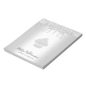 Kookcake bakkerij Chef Silver Glitter Drives Notitieblok (Linkerzijde)