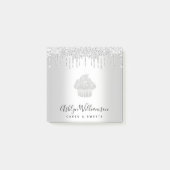 Kookcake bakkerij Chef Silver Glitter Drives Post-it® Notes (Voorkant)