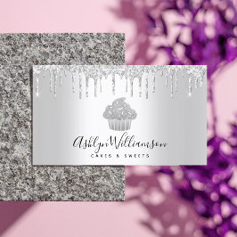 Kookcake bakkerij Chef Silver Glitter Drives Visitekaartje