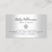 Kookcake bakkerij Chef Silver Glitter Drives Visitekaartje (Achterkant)