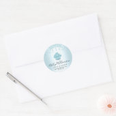 Kookcake bakkerij Chef Turquoise Glitter Drift Chi Ronde Sticker (Envelop)