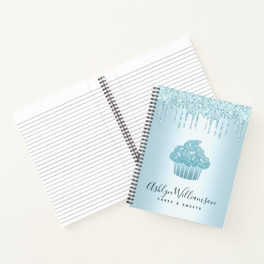 Kookcake bakkerij Chef Turquoise Glitter Drives Notitieboek (Binnen)