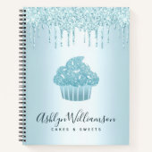 Kookcake bakkerij Chef Turquoise Glitter Drives Notitieboek (Voorkant)