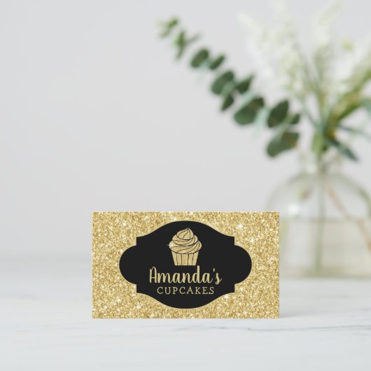 Kookcake bakkerij Kaas Matig Glitter Visitekaartje (Staand voorkant)