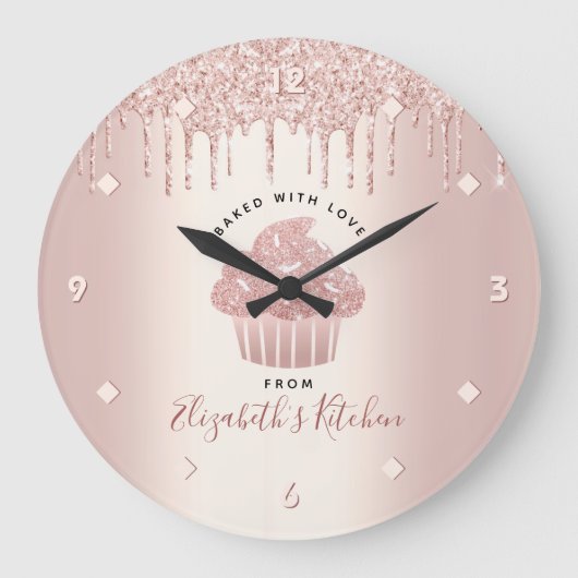 Kookcake bakkerij Kaas Roos Gold Glitter Drives Grote Klok (Voorkant)