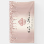 Kookcake bakkerij Kaas Roos Gold Glitter Drives Spandoek (Verticaal)