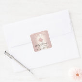 Kookcake bakkerij Kaas Roos Gold Glitter Drives Vierkante Sticker (Envelop)