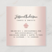 Kookcake bakkerij Kaas Roos Gold Glitter Drives Vierkante Visitekaartje (Achterkant)