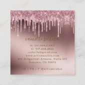 Kookcake bakkerij Kaas Roos Gold Glitter Drives Vierkante Visitekaartje (Achterkant)