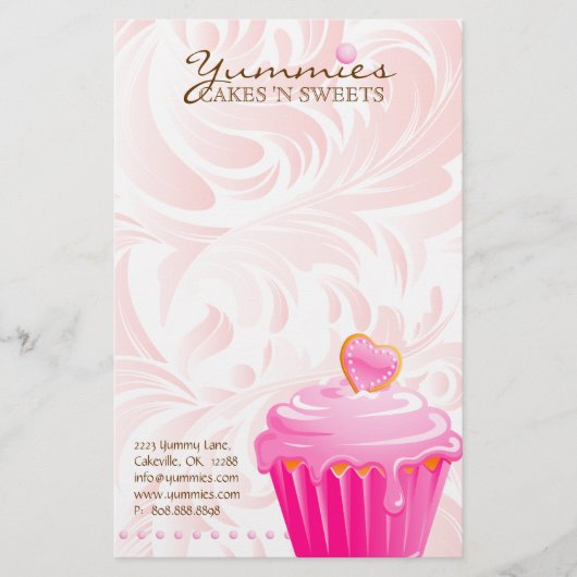 Kookcake bakkerij Schaak Roze hartoppersen 2 Briefpapier (Voorkant)
