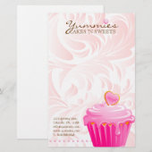Kookcake bakkerij Schaak Roze hartoppersen 2 Briefpapier (Voorkant / Achterkant)