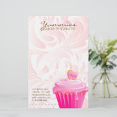 Kookcake bakkerij Schaak Roze hartoppersen 2 Briefpapier (Staand voorkant)