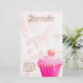 Kookcake bakkerij Schaak Roze hartret 1 Briefpapier (Staand voorkant)