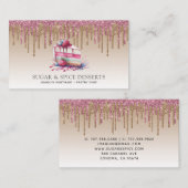 Kookcake bakkerijgebak Kookschop Glitter Drives Visitekaartje (Voorkant / Achterkant)