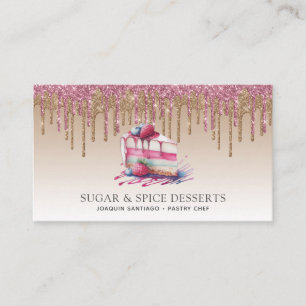 Kookcake bakkerijgebak Kookschop Glitter Drives Visitekaartje