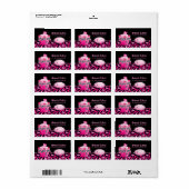 Kookcake bakkerijprijsetiket zebra roze zwart etiket (Full Sheet)