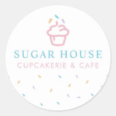 Kookcake bakkerijsnoepjes rond de sticker (Voorkant)