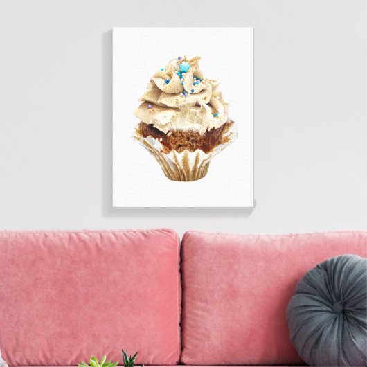 Kookcake met de hand getekende potlood Crayon Art Canvas Afdruk (Insitu (Woonkamer))