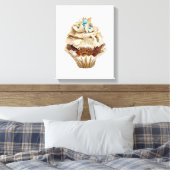 Kookcake met de hand getekende potlood Crayon Art Canvas Afdruk (Insitu (Slaapkamer))