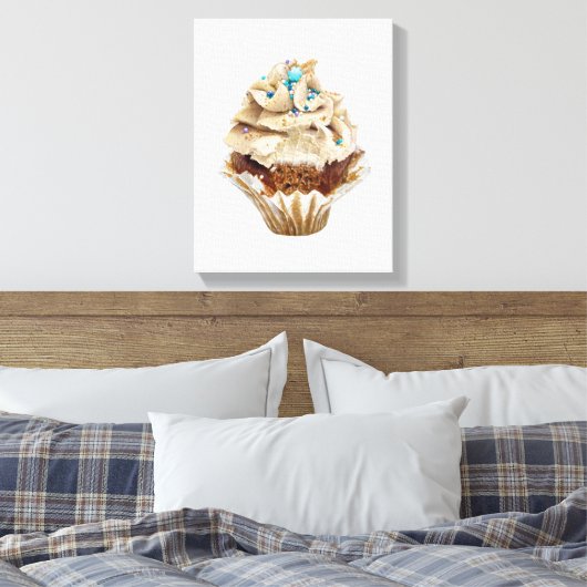 Kookcake met de hand getekende potlood Crayon Art Canvas Afdruk (Insitu (Slaapkamer))