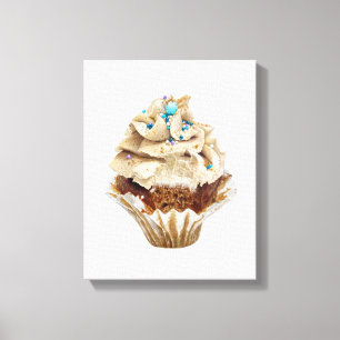 Kookcake met de hand getekende potlood Crayon Art Canvas Afdruk