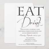 Kookcursus/Demonstratie Uitnodiging (Voorkant / Achterkant)