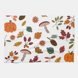 Kookdoeken met herfstblad- en oogstpatroon theedoek