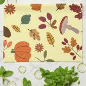 Kookdoeken met herfstbladeren en oogstpatroon theedoek (Gevouwen)