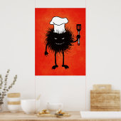 Kookend boze schepsel, Halloween Poster (Keuken)
