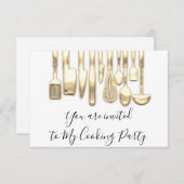 Kookfeest Chef Gouden Keuken Goud Wit Kaart (Voorkant / Achterkant)