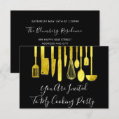 Kookfeest Chef Gouden Keuken Wit Goud Uniek Kaart (Voorkant / Achterkant)