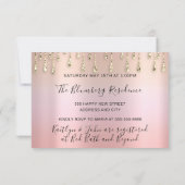 Kookfeest Chef Keuken Goud Roze Ombre Kaart (Achterkant)