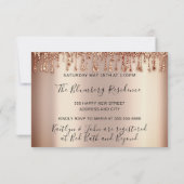 Kookfeest Chef Keuken Roze Goud Glitter Druppel  Kaart (Achterkant)