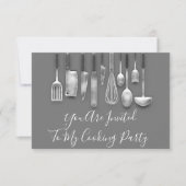 Kookfeest Chef Keuken Wit Grijs Zilver Kaart (Voorkant)