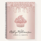 Kookgebak Bakkerij Chef Glitter Drift Roos Gold Notitieboek (Voorkant)