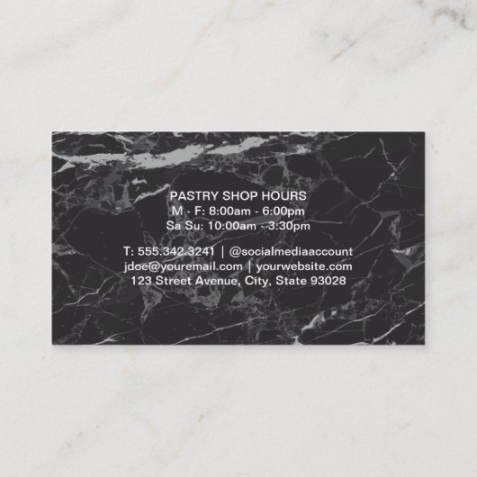 kookgereedschap | culinair | Marmer Visitekaartje (Achterkant)