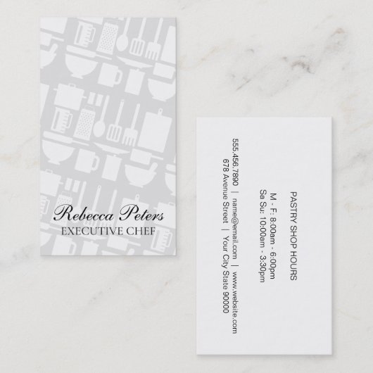 Kookgereedschap Visitekaartje (Voorkant / Achterkant)